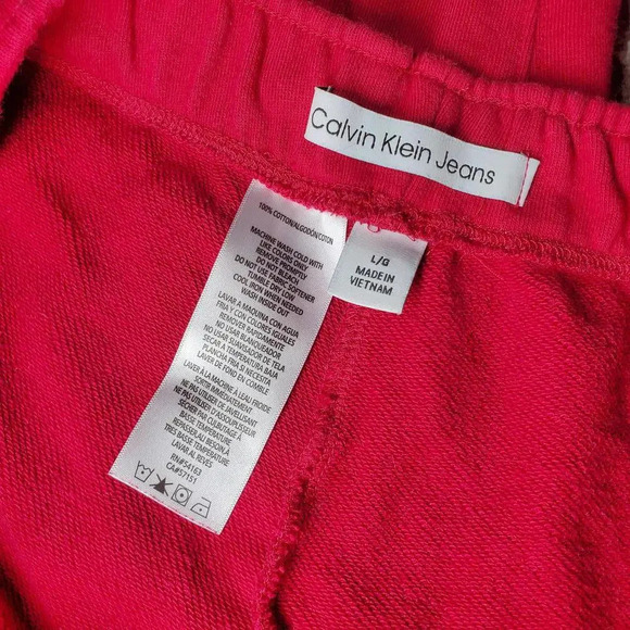 Calvin Klein Jeans Red Women's Sweatpants Joggers Size Large - Picture 2 of 12
